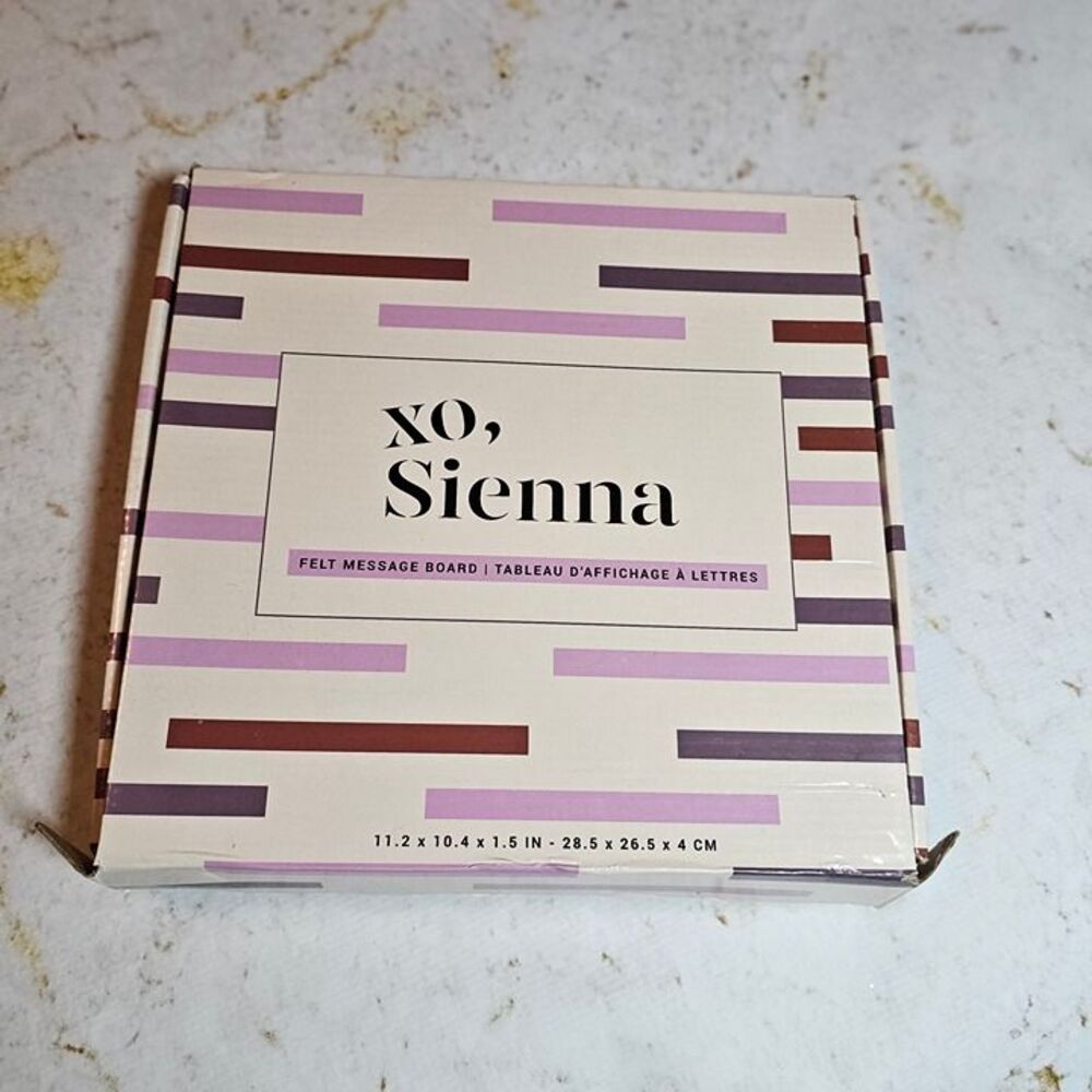 XO Sienna Felt Letter Board Set • 10x11" Black Felt + White Letters • NEW in Box